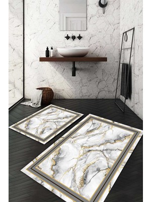 Napoli Home Dijital Baskılı Kaymaz Taban Yıkanabilir 2'li Klozet Takımı Banyo Paspası NDKZ-HT-851