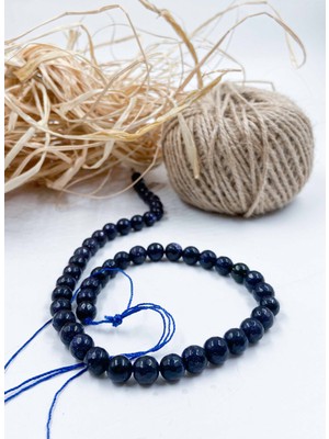 Mucize Taş Yıldız Taşı Lacivert Faset Kesim 8 mm Doğal Taş Dizi