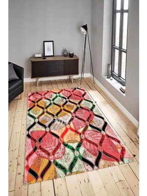 Napoli Home Dijital Baskılı Yıkanabilir Kaymaz Modern Renkli Salon Halısı Mutfak Halısı Yolluk ND-HY-1320