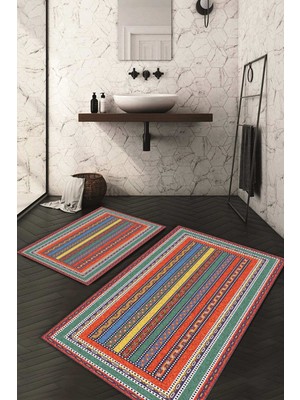 Napoli Home Dijital Baskılı Kaymaz Taban Yıkanabilir 2'li Klozet Takımı Banyo Paspası Ndkz-Hk-3