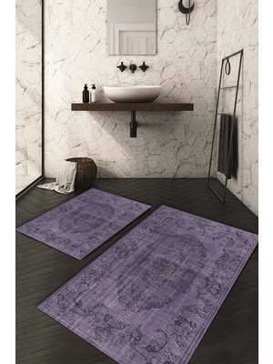 Napoli Home Dijital Baskılı Kaymaz Taban Yıkanabilir 2'li Klozet Takımı Banyo Paspası NDKZ-HT-148