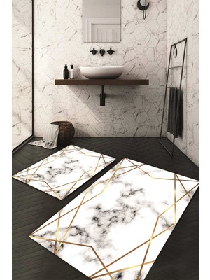 Napoli Home Dijital Baskılı Kaymaz Taban Yıkanabilir 2'li Klozet Takımı Banyo Paspası NDKZ-HT-326