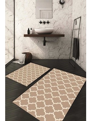 Napoli Home Dijital Baskılı Kaymaz Taban Yıkanabilir 2'li Klozet Takımı Banyo Paspası NDKZ-HS-175