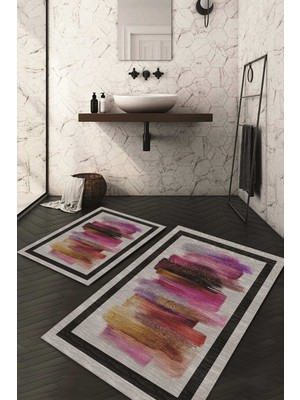 Napoli Home Dijital Baskılı Kaymaz Taban Yıkanabilir 2'li Klozet Takımı Banyo Paspası NDKZ-HS-249