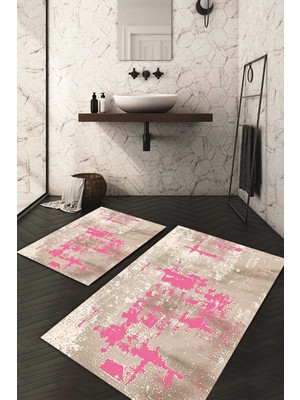 Napoli Home Dijital Baskılı Kaymaz Taban Yıkanabilir 2'li Klozet Takımı Banyo Paspası NDKZ-HT-640