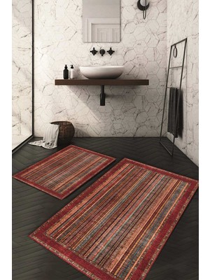 Napoli Home Dijital Baskılı Kaymaz Taban Yıkanabilir 2'li Klozet Takımı Banyo Paspası NDKZ-HT-647