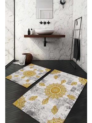 Napoli Home Dijital Baskılı Kaymaz Taban Yıkanabilir 2'li Klozet Takımı Banyo Paspası NDKZ-HT-1521