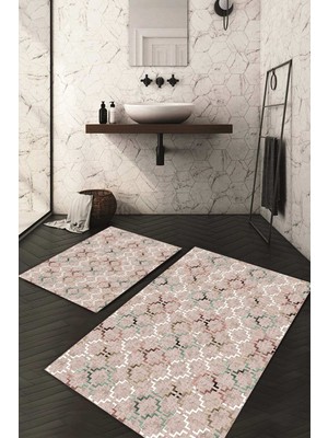 Napoli Home Dijital Baskılı Kaymaz Taban Yıkanabilir 2'li Klozet Takımı Banyo Paspası NDKZ-HT-762