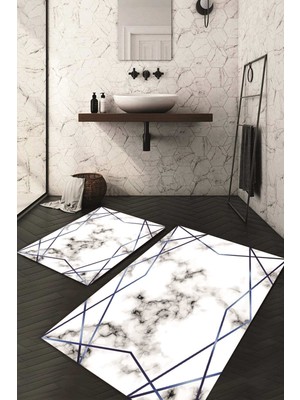 Napoli Home Dijital Baskılı Kaymaz Taban Yıkanabilir 2'li Klozet Takımı Banyo Paspası NDKZ-HT-330