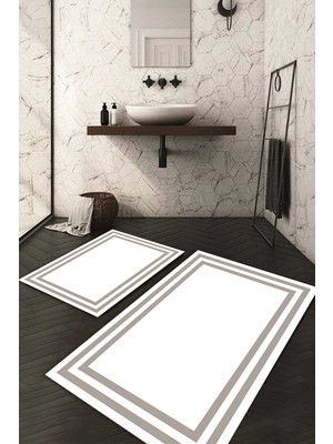 Napoli Home Dijital Baskılı Kaymaz Taban Yıkanabilir 2'li Klozet Takımı Banyo Paspası NDKZ-HT-534