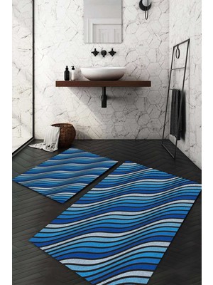 Napoli Home Dijital Baskılı Kaymaz Taban Yıkanabilir 2'li Klozet Takımı Banyo Paspası NDKZ-SD-820