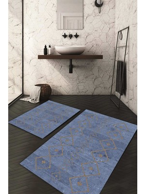 Napoli Home Dijital Baskılı Kaymaz Taban Yıkanabilir 2'li Klozet Takımı Banyo Paspası NDKZ-SD-274