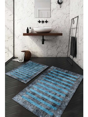 Napoli Home Dijital Baskılı Kaymaz Taban Yıkanabilir 2'li Klozet Takımı Banyo Paspası NDKZ-SD-249