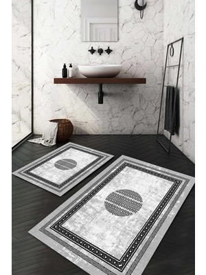 Napoli Home Dijital Baskılı Kaymaz Taban Yıkanabilir 2'li Klozet Takımı Banyo Paspası NDKZ-SD-1081