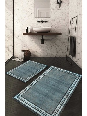 Napoli Home Dijital Baskılı Kaymaz Taban Yıkanabilir 2'li Klozet Takımı Banyo Paspası NDKZ-HY-1247