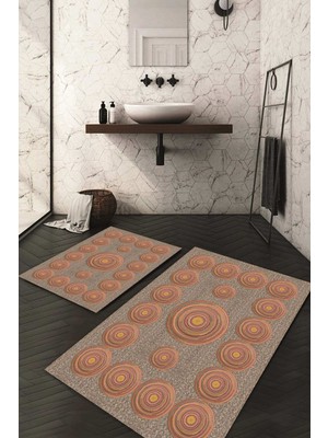 Napoli Home Dijital Baskılı Kaymaz Taban Yıkanabilir 2'li Klozet Takımı Banyo Paspası NDKZ-SD-372