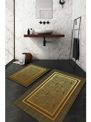 Napoli Home Dijital Baskılı Kaymaz Taban Yıkanabilir 2'li Klozet Takımı Banyo Paspası NDKZ-SD-834