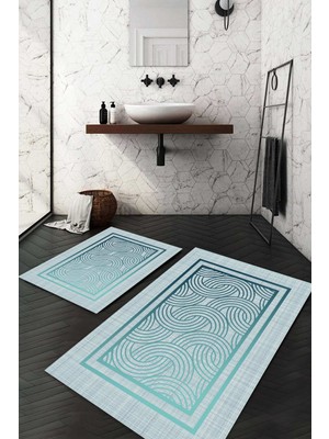 Napoli Home Dijital Baskılı Kaymaz Taban Yıkanabilir 2'li Klozet Takımı Banyo Paspası NDKZ-SD-836