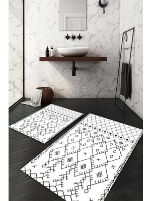 Napoli Home Dijital Baskılı Kaymaz Taban Yıkanabilir 2'li Klozet Takımı Banyo Paspası NDKZ-SD-557