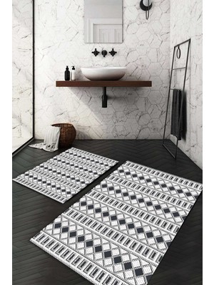 Napoli Home Dijital Baskılı Kaymaz Taban Yıkanabilir 2'li Klozet Takımı Banyo Paspası NDKZ-SD-747