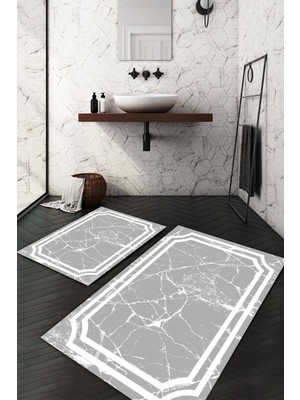 Napoli Home Dijital Baskılı Kaymaz Taban Yıkanabilir 2'li Klozet Takımı Banyo Paspası NDKZ-SD-804