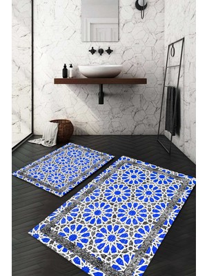 Napoli Home Dijital Baskılı Kaymaz Taban Yıkanabilir 2'li Klozet Takımı Banyo Paspası NDKZ-SD-815