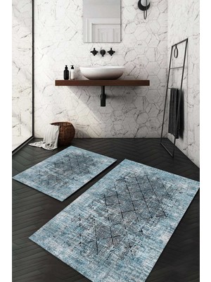 Napoli Home Dijital Baskılı Kaymaz Taban Yıkanabilir 2'li Klozet Takımı Banyo Paspası NDKZ-SD-828