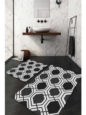 Napoli Home Dijital Baskılı Kaymaz Taban Yıkanabilir 2'li Klozet Takımı Banyo Paspası NDKZ-SD-884