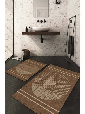 Napoli Home Dijital Baskılı Kaymaz Taban Yıkanabilir 2'li Klozet Takımı Banyo Paspası NDKZ-SD-920