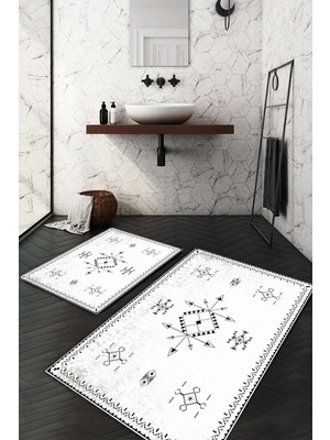 Napoli Home Dijital Baskılı Kaymaz Taban Yıkanabilir 2'li Klozet Takımı Banyo Paspası NDKZ-SD-958