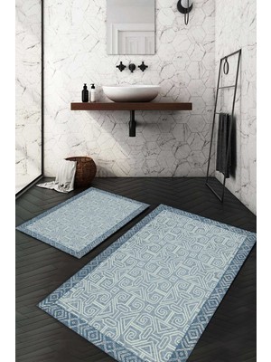 Napoli Home Dijital Baskılı Kaymaz Taban Yıkanabilir 2'li Klozet Takımı Banyo Paspası NDKZ-SD-997