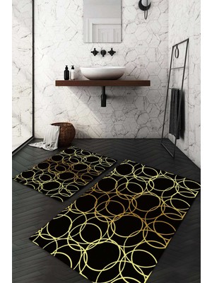 Napoli Home Dijital Baskılı Kaymaz Taban Yıkanabilir 2'li Klozet Takımı Banyo Paspası NDKZ-SD-978