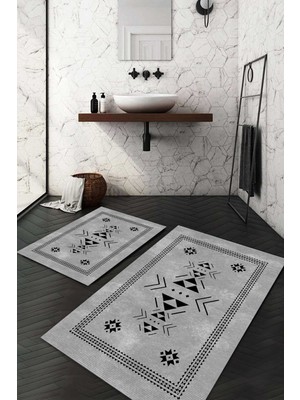 Napoli Home Dijital Baskılı Kaymaz Taban Yıkanabilir 2'li Klozet Takımı Banyo Paspası NDKZ-SD-860