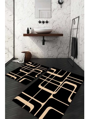 Napoli Home Dijital Baskılı Kaymaz Taban Yıkanabilir 2'li Klozet Takımı Banyo Paspası NDKZ-SD-986