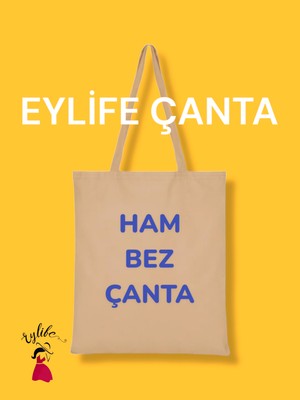 Eylife 100 Adet Baskısız Ham Bez Çanta