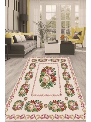 Napoli Home Dijital Kaymaz Taban Yıkanabilir Modern Renkli Salon Halısı Mutfak Halısı Yolluk ND-HT-1072