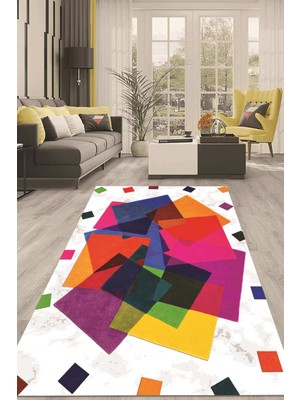 Napoli Home Dijital Kaymaz Taban Yıkanabilir Modern Renkli Salon Halısı Mutfak Halısı Yolluk ND-HT-1071