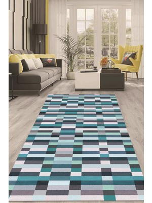 Napoli Home Dijital Kaymaz Taban Yıkanabilir Modern Renkli Salon Halısı Mutfak Halısı Yolluk ND-HT-1066