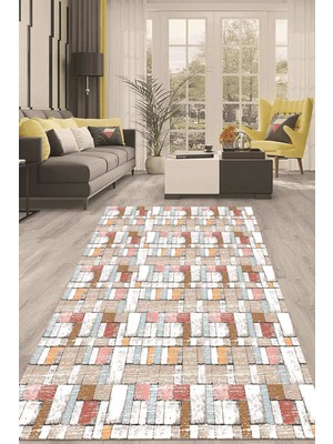 Napoli Home Dijital Kaymaz Taban Yıkanabilir Modern Renkli Salon Halısı Mutfak Halısı Yolluk ND-HT-760
