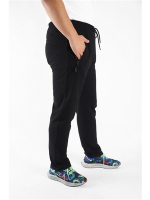 Starbattal Erkek Büyük Beden Classic Eşofman Alti Siyah 22500 Fermuarli Cep Mevsimlik Kumaş