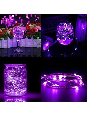 Kuzey 2 Metre Mor Pilli LED Işık Mor LED Işık Mor Yılbaşı Ağacı Işığı Mor Noel Işığı Purple Christmas LED Light Parlak Peri LED Işık