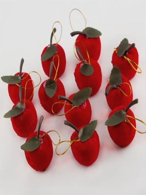 Hg.Aksesuar 12'li Elma Figürlü Yılbaşı Ağaç Süsü