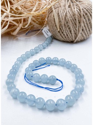 Mucize Taş Akuamarin Küre Kesim 8 mm Doğal Taş Dizi