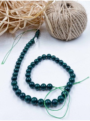 Mucize Taş Malakit Aa Kalite Küre Kesim 8 mm Doğal Taş Dizi