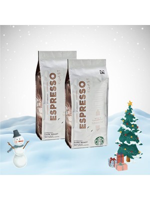 Starbucks Yılbaşı Paketi Espresso Dark Roast Çekirdek Kahve 250 gr x 2