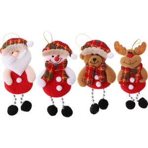4pcs/set Noel Peluş Asılı Bebekler Sevimli Karikatür Noel Baba Kardan Adam Elk Ayı Çok Renkli (Yurt Dışından)