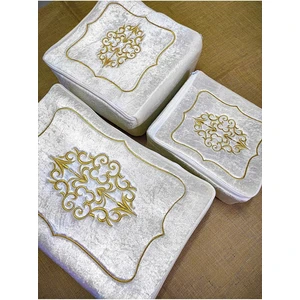 Evrima x  3 Boy - 3 ' Lü Sırma Sarı Detaylı Hurç Baza - Çekyat Altı Hurç