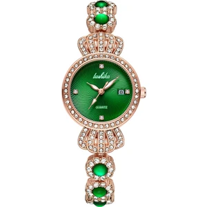 Kadın Vintage Malakit Yeşil Su Geçirmez Kuvars Saat (Yurt Dışından)