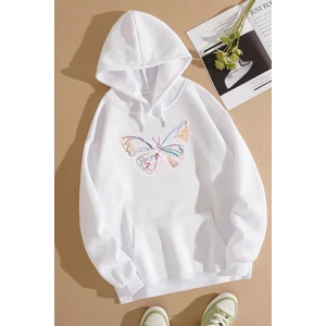 Unisex Butterfly Baskılı Sweatshirt
