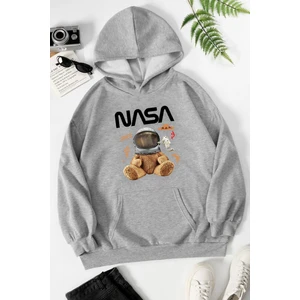 Unisex Nasa Bear Baskılı Sweatshirt